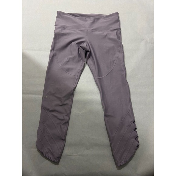 Under‎ Armour Womens Leggings Compression Activewear Yoga Large Violet Capri - Picture 1 of 6